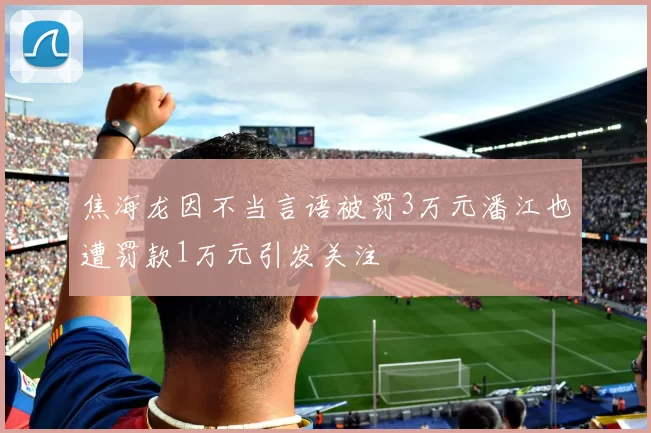 焦海龙因不当言语被罚3万元潘江也遭罚款1万元引发关注